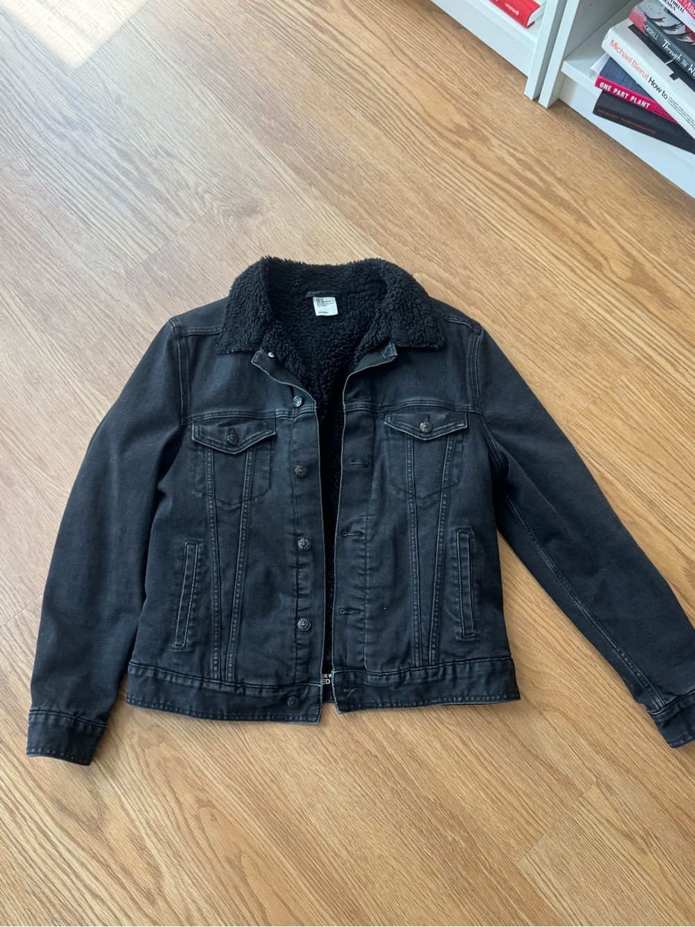 H&M Black Sherpa-Lined Jacket